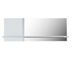 Cross - Miroir moderne laqué blanc et chrome