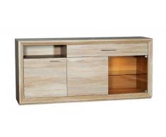 Bahut 3 portes en bois avec éclairage Liscia Solde
