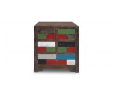 Brasilia - Chevet 5 tiroirs en bois multicolore Solde