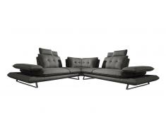 Canape d'angle relax XL en tissu avec dossier réglable - Kosveg