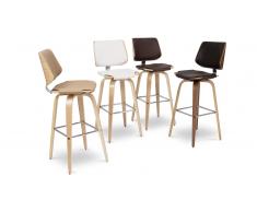 Tabouret de bar design avec pieds bois, assise 77cm - Hambourg