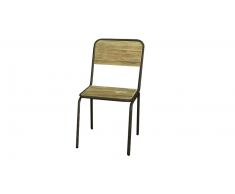 Chaise d'écolier style industriel métal et bois Eton Solde