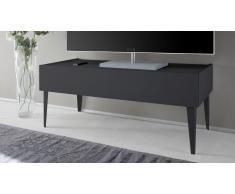 Meuble TV laqué Mat gris, 2 tiroirs Galatik