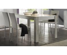 Table à diner rectangulaire 180 cm en bois laqué blanc Mars