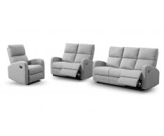 Salon relaxation tissu - canapé 3 places + 2pl + fauteuil - Harrouda