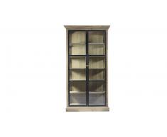 Vitrine Caruso style industriel en bois et métal
