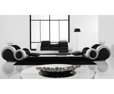 Salon moderne relax en cuir - Pierce - canapé 3 places + 2 fauteuils