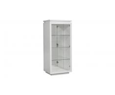 Vitrine - Atract - meuble 1 porte design blanc laqué avec luminaire
