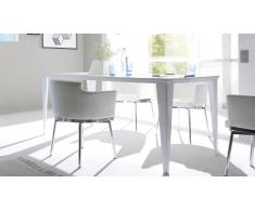 Table de salle à manger laquée blanc mat 180cm - Galatik