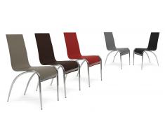 Chaise design en simili cuir - Cilia Solde