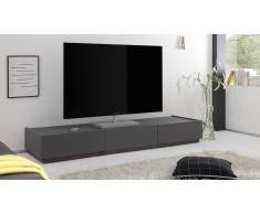 Meuble TV laqué Mat gris, 3 tiroirs Galatik