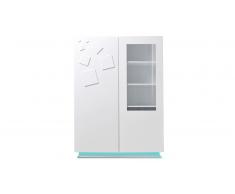 Vitrine Quadrat design 2 portes laquée blanche