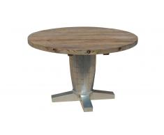 Table salle à manger ronde - Zinc - en bois et métal