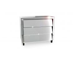 Commode miroir design Inesia avec 3 tiroirs