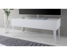 Meuble TV laqué blanc mat, 2 tiroirs - Galatik