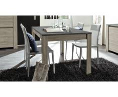 Table à diner rectangulaire avec plateau imitation ardoise - Eblano