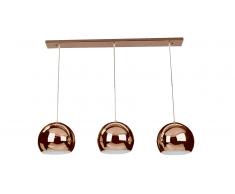 Lustre design avec 3 suspensions cuivrées - Ally
