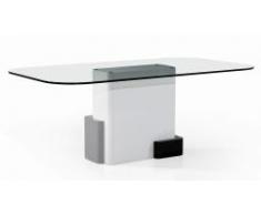 Table de salle à manger rectangulaire avec plateau en verre -Cubik