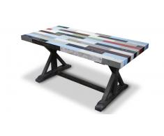 Table de salle à manger rectangulaire en bois multicolore - Brasilia Solde