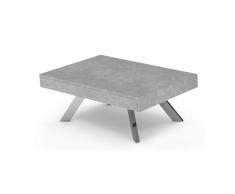 Table basse design aspect béton avec plateau coulissant - Klow Solde
