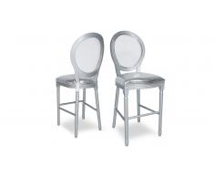 Tabouret de bar médaillon transparent, assise 75cm - Baroquissimo Solde