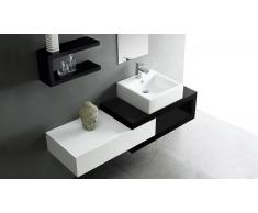 Meuble de salle de bain simple vasque bicolore 150 cm Carmen