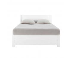 Lit 140x190 en pin massif blanc White