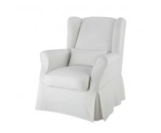 Housse de fauteuil en coton ivoire Cottage