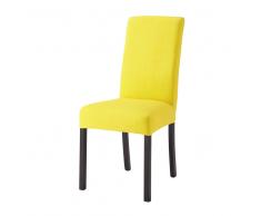 Housse de chaise en coton jaune Margaux