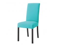 Housse de chaise en coton turquoise Margaux
