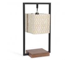 Lampe square en métal noir abat-jour à motifs CALIENTE