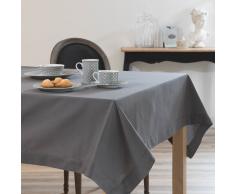 Nappe carrée unie en coton gris anthracite 170 x 170 cm