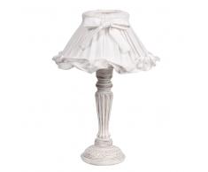Lampe de chevet blanche abat-jour volanté en tissu H 38 cm SONNET