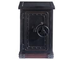 Cabinet de rangement coffre-fort en bois noir effet vieilli L 53 cm Bank