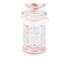 Bougie parfumée bonbonnière rose H 11 cm GRAPHIC