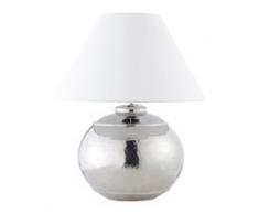 Lampe en métal martelé et abat-jour en coton ivoire H 54 cm COMOÉ