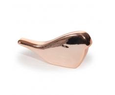Statuette oiseau en céramique cuivrée H 5 cm FLAT COPPER