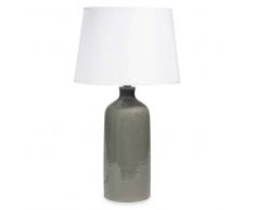 Lampe en céramique grise abat-jour blanc ENNA