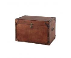 Malle en cuir de chèvre marron L 58 cm TREVOR