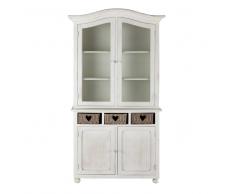 Vaisselier en bois de paulownia blanc L 107 cm Romance