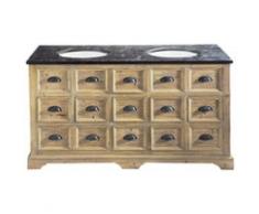 Meuble double vasque en bois et marbre L 160 cm St Quentin