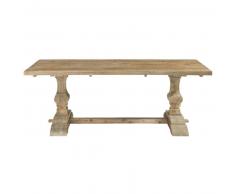Table à manger en pin effet vieilli 6/8 personnes L220 Lourmarin