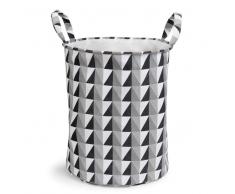 Panier à linge en tissu noir/blanc GRAPHIQUE