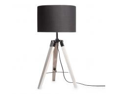 Lampe trépied abat-jour noir GRANVILLE