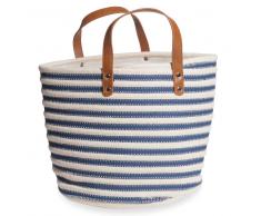 Panier à linge en coton rayé H.27cm ESCALE