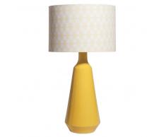 Lampe en céramique jaune abat-jour à motifs CITRUS