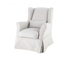 Housse de fauteuil en coton gris clair Cottage
