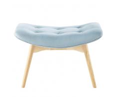 Pouf repose-pieds scandinave en tissu bleu Iceberg