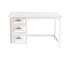 Bureau en bois blanc L 120 cm Aurélien