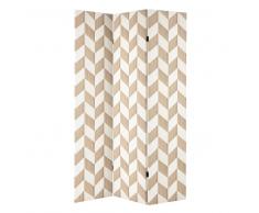 Paravent imprimé en toile blanche L 121 cm OSLO